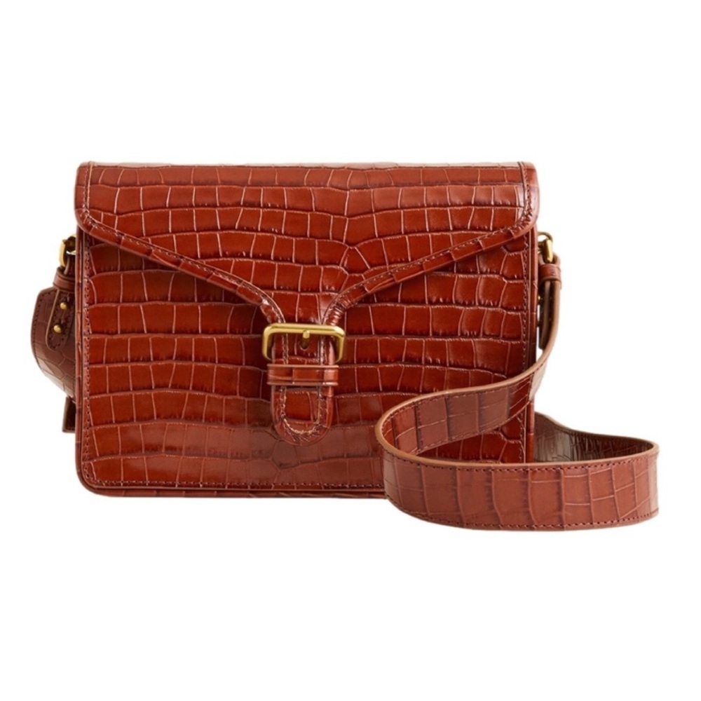 JCrew Copenhagen croc crossbody satchel bag